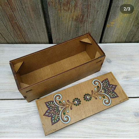 Wooden Embroidery Supply Box KF057/2, Kind Fox by Wizardi
