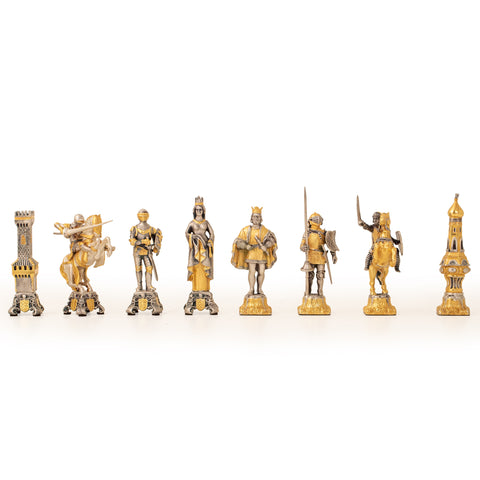 MEDIOEVAL SET III: Luxurious Chess Set from Bronze finished using Real 24k Gold