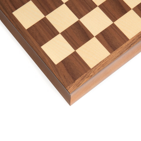 MEDIOVAL SET: Handpainted Chess with Walnut Chessboard & Box finished in Leather