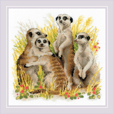 Meerkats cross stitch kit by RIOLIS Ref. no.: 1761