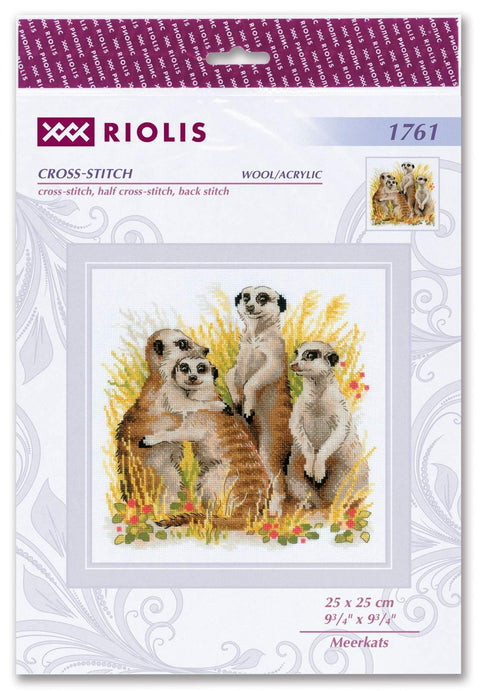 Meerkats cross stitch kit by RIOLIS Ref. no.: 1761