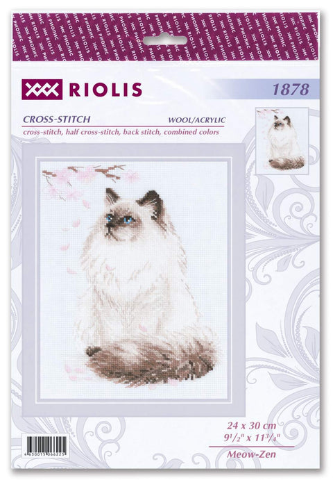 Meow-Zen cross stitch kit by RIOLIS Ref. no.: 1878