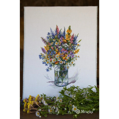 Thistle Bouquet SK96 cross stitch kit by Merejka