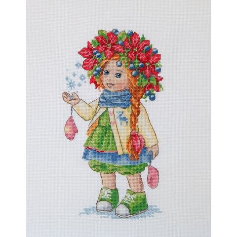 Winter Girl SK105 cross stitch kit by Merejka