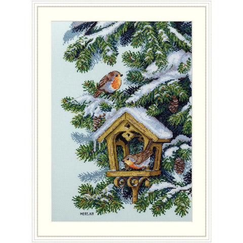Cross Stitch Kit Red-Throated Bird Merejka
