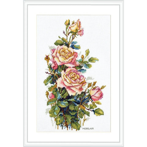 Yellow Roses Cross Stitch Embroidery Kit Merejka