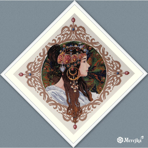 Brunette Cross Stitch Kit Merejka