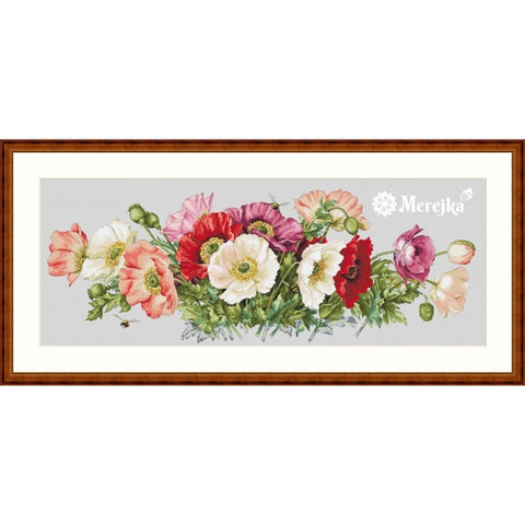 Poppy SK33B Evenweave cross stitch kit by Merejka