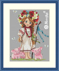 Shepherd Girl SK43 cross stitch kit by Merejka