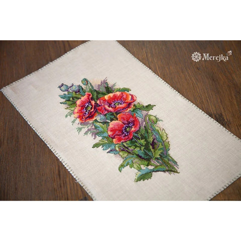 Vintage Poppies Belfast SK81B cross stitch kit by Merejka