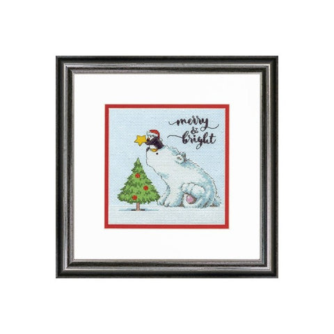 Merry & Bright Bear (15 x 15 cm) - Cross Stitch Kit by DIMENSIONS