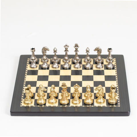 Metal Chess Pieces with Wooden Chess Board & Beautiful Case No:236