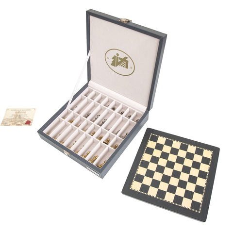 Metal Chess Pieces with Wooden Chess Board & Beautiful Case No:236