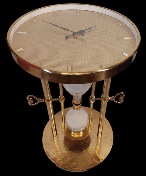 Metal Table with Clock and Hourglass 30min - 1056