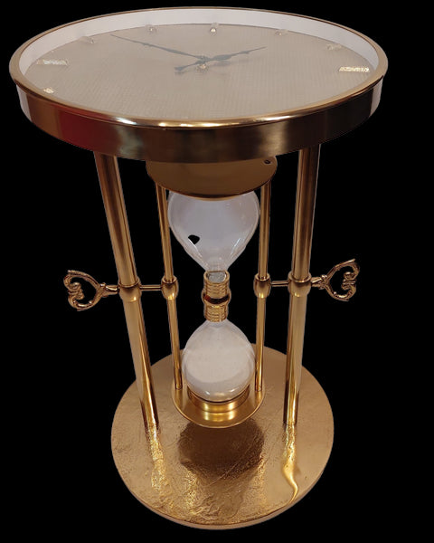 Metal Table with Clock and Hourglass 30min - 1056