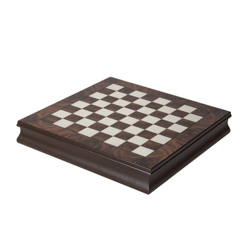 Metal/Wood Chess Set with Beautiful Rare wood Chess Board/Box