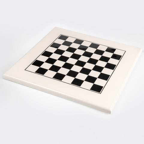 MODERN PYRAMID SET: Wooden Weighted Lacquered Chess Men with White Wooden Chessboard