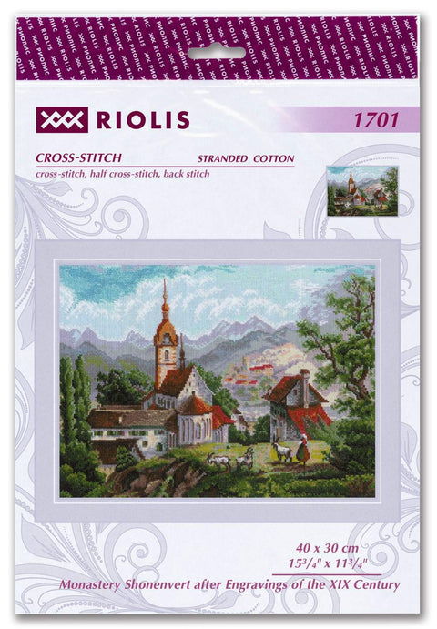 Monastery Shonenvert after engravings of the XIX century cross stitch kit by RIOLIS Ref. no.: 1701