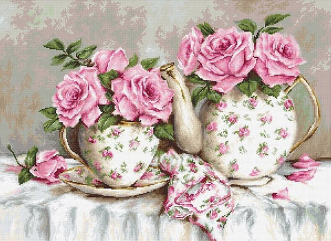 Morning Tea and Roses SB2320 - Cross Stitch Kit