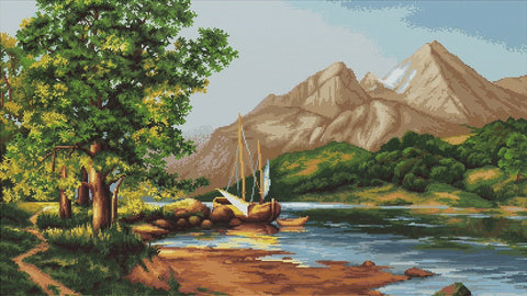 Mountain lake SB502 - Cross Stitch Kit by Luca-s