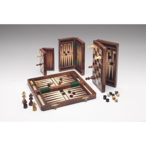 Italian Magnetic Wooden Chess Set 25x25cm Travel