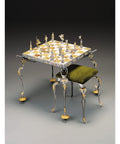 24K Gold-Plated Bronze Chess Set with Onyx Table