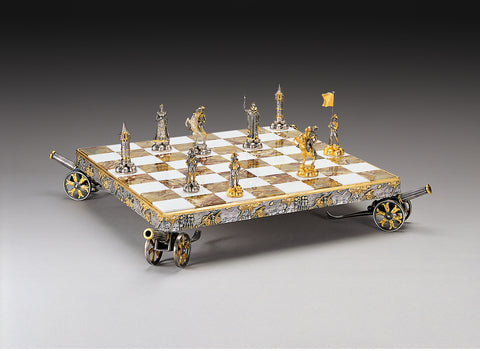 Napoleone French Emperor II: Luxurious Chess Set From Bronze Finished Using Real 24k Gold