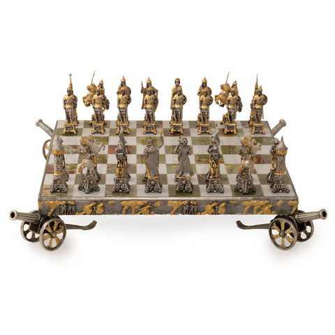 NAPOLEONE FRENCH EMPEROR: Luxurious Chess Set from Bronze finished using Real 24k Gold