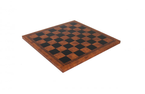 NAPOLEONE: Metal Chess Pieces with Brown/Black Leatherette Chessboard