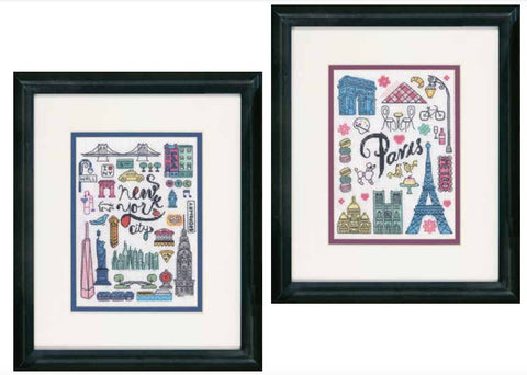 New York & Paris (12 x 17 cm) - Cross Stitch Kit by DIMENSIONS