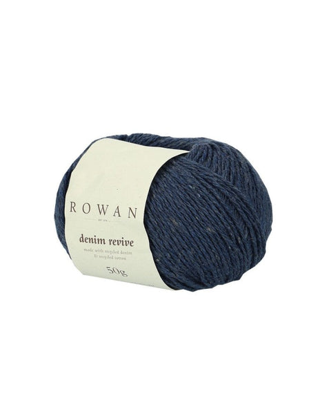 Night Denim Revive 213 – Rowan Recycled Cotton Yarn 50g, Eco-Friendly Textured Tweed Effect Knitting & Crochet Yarn