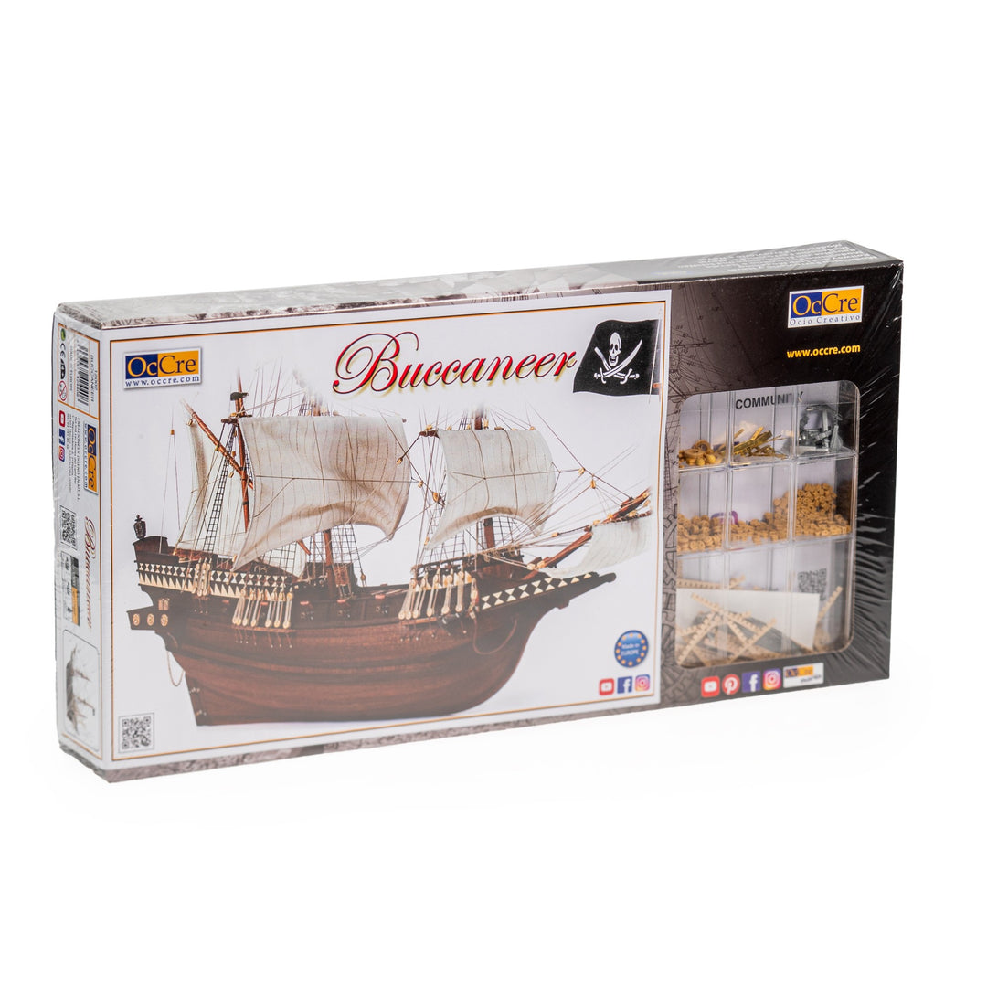 Maquette De Bateau En Bois OcCre – Buccaneer Caraïbes – Échelle 1:100, 565 Mm – Modélisme Naval Niveau Facile