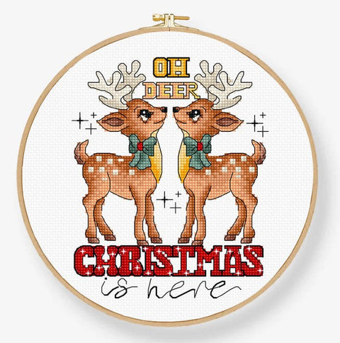 Siuvinėjimo rinkinys Oh Deer Christmas Is Here 12x14cm SLETIL9912