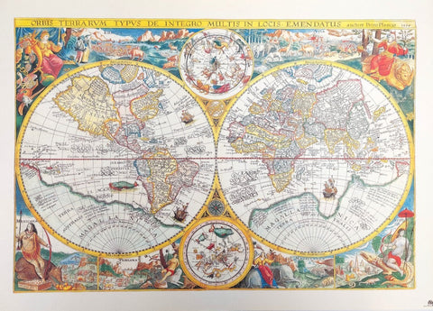 Old World Map - Orbis Terrarum reprint - P. Plancius 1594. - M1594