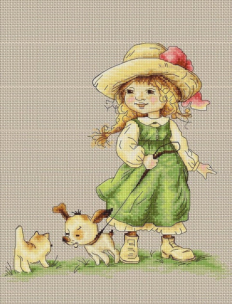 On a Leash SB1104 - Cross Stitch Kit by Luca-s