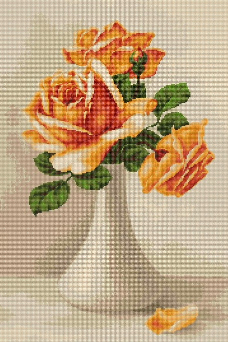 Orange roses SG505 - Cross Stitch Kit by Luca-s