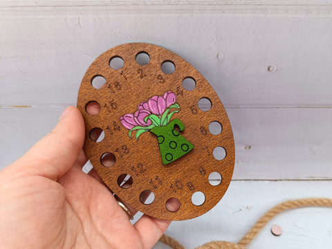 Wooden Desk Organizer with Tulip Motif, 3 mm Plywood, 9 x 12 cm, for Pens and Small Office Supplies, Kind Fox by Wizardi