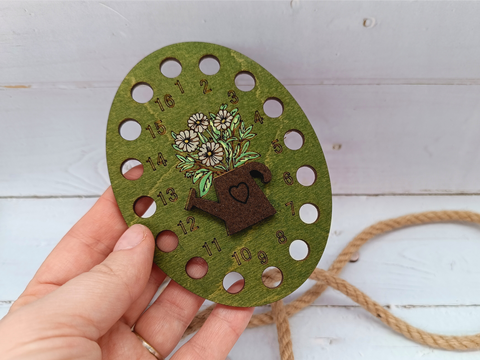 Wooden Desk Organizer with Floral Design, 9 x 15 cm Natural Plywood Pen Holder by Kind Fox by Wizardi
