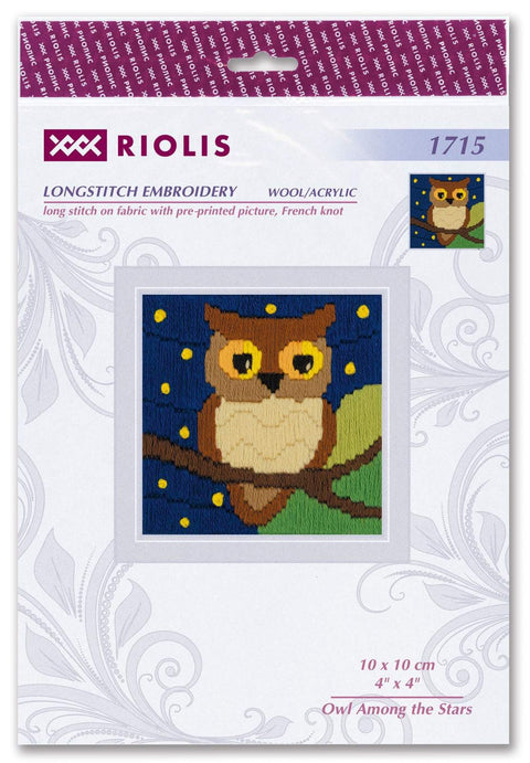 Owl Among The Stars satin stitch kit by RIOLIS Ref. no.: 1715