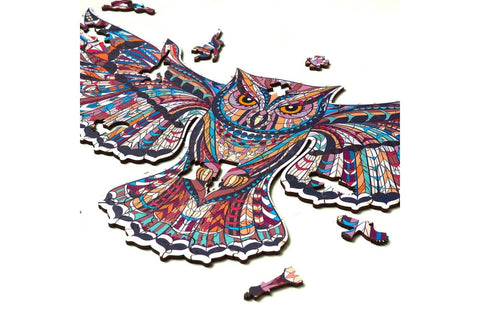 Owl totem - unique WOODEN puzzle 213 pcs