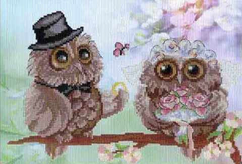 Owl Wedding SRK-323 cross stitch kit by MP Studio