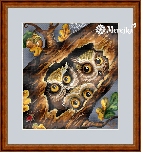 Owls SK32 cross stitch kit by Merejka