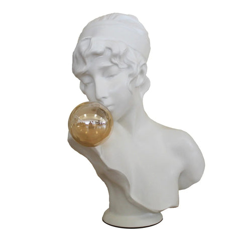 Girl Blowing Bubble Gum Statue