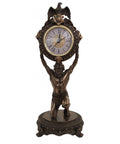 Atlas Statue Clock Bronze Resin