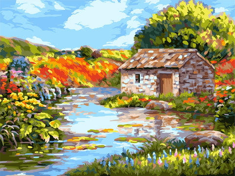 Paint by number kit: A134 Picturesque river 40*50