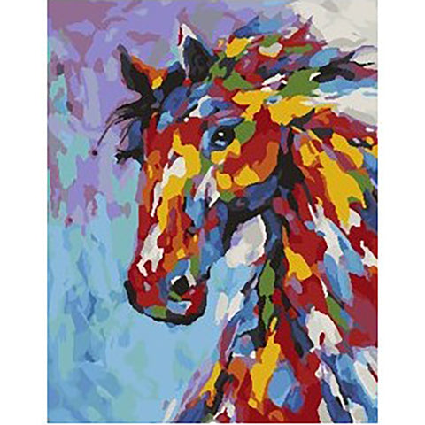 Paint by number kit: Colourful horse 40x50 cm T257