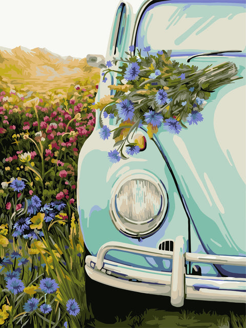 Paint by number kit: E011 Retro Beetle 40*50