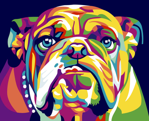 Paint by number kit: English Bulldog 16.5x13 cm MINI016