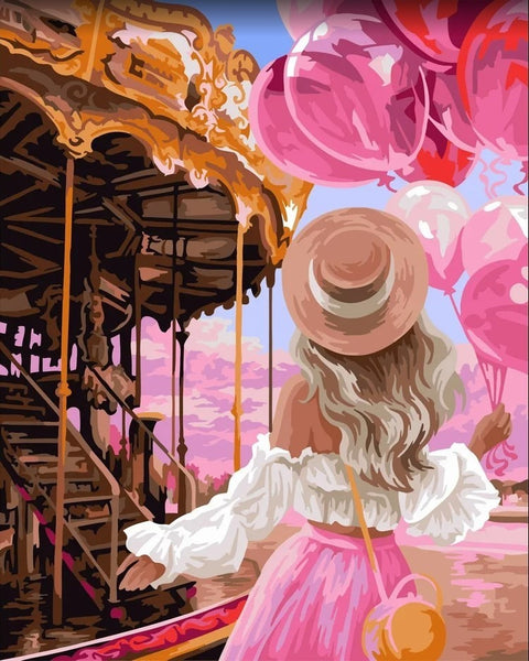 Paint by number kit: Fabulous merry-go-round 40x50 cm J057