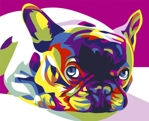 Paint by number kit: French Bulldog 16.5x13 cm MINI017